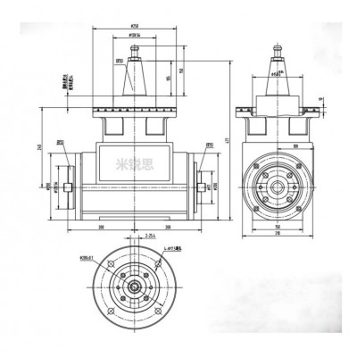 米锐思厂家龙门侧铣头 升级重型BT50转BT50双输出90度A79角度铣头图5