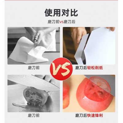 白刚玉双面磨刀石批发 磨刀油石磨石厨房磨刀神器定角磨刀器现货图5