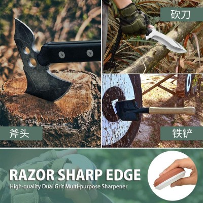 圆形磨刀石 户外便携式手持双面磨刀石 斧头砍刀园林木工户外油石图5
