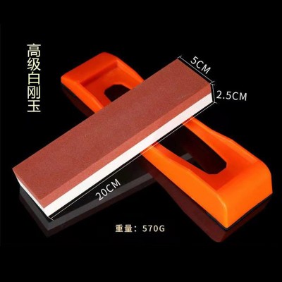 仁源厨房家用磨刀石 精磨双面油石 户外磨刀器具棕刚玉磨石图5