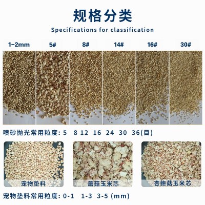 厂家供应玉米芯磨料垫料 抛光玉米芯颗粒粉 橡胶助剂食用菌玉米芯图5