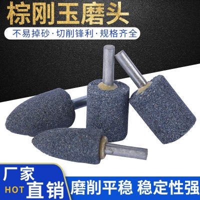 现货供应陶瓷磨头棕刚玉电磨头柱形锥形打磨头砂轮磨头图3
