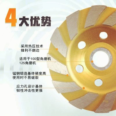 碗磨片 万胜剑100磨盘角磨机大理石打磨石材混泥土磨轮金刚石碗磨图3