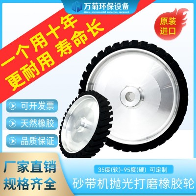 配件适用抛光机砂带机适配离心橡胶轮铝心轮砂带铝心加胶图3