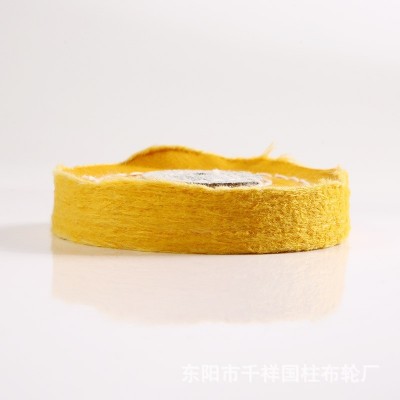 批发棉质软质抛光轮 系带式黄色珍珠布轮 首饰玉石镜面抛光黄布轮图4