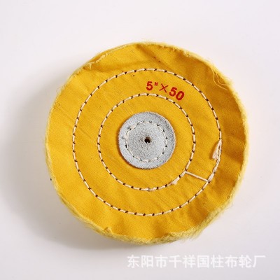 批发棉质软质抛光轮 系带式黄色珍珠布轮 首饰玉石镜面抛光黄布轮图5
