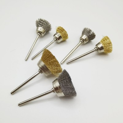 迷你刷不锈钢丝铜丝刷带柄铜丝轮碗型电磨抛光刷工具刷厂家直供图4