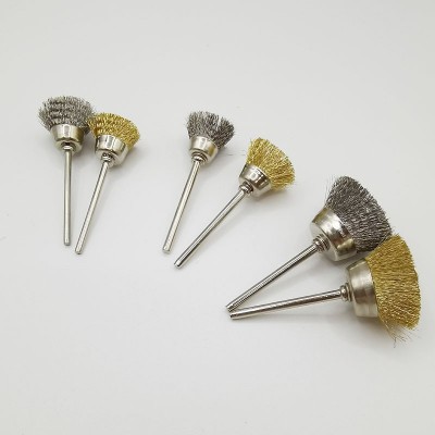 迷你刷不锈钢丝铜丝刷带柄铜丝轮碗型电磨抛光刷工具刷厂家直供图3