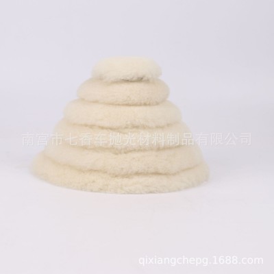 1 2 3 4 5 6 7寸羊毛球汽车美容打蜡羊毛轮自粘羊毛抛光垫羊毛盘图5