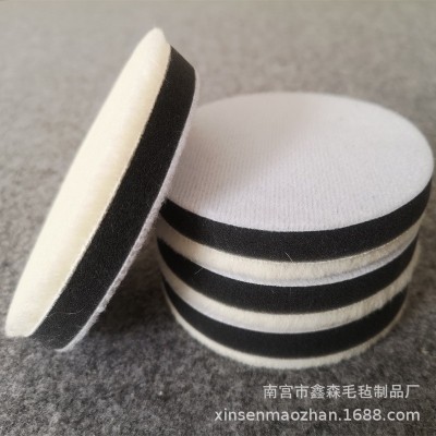 厂家批发4寸日式羊毛抛光轮角磨机羊毛轮背绒夹心金属抛光海绵轮图3