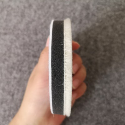 厂家批发4寸日式羊毛抛光轮角磨机羊毛轮背绒夹心金属抛光海绵轮图5