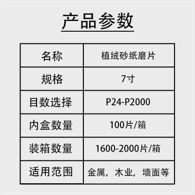 7寸 180MM植绒砂纸片，打磨、角磨机专用植绒圆形砂纸，源头厂家图4