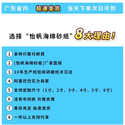 圆盘植绒海绵砂纸手机外壳漆面打磨抛光干湿两用单面背绒海绵砂块图5