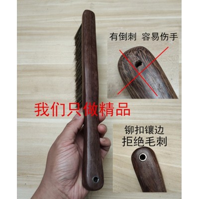 大号卧室防静电扫床神器软毛长柄鸡翅木扫床鬃毛刷子源厂批发图4
