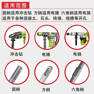 厂家直销电镐凿子长六角尖扁凿加宽超博U型 圆柄方柄电锤 冲击钻头图4