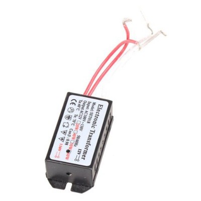 110V至12V 60W卤素灯电源转换器电子变压器黑色图2