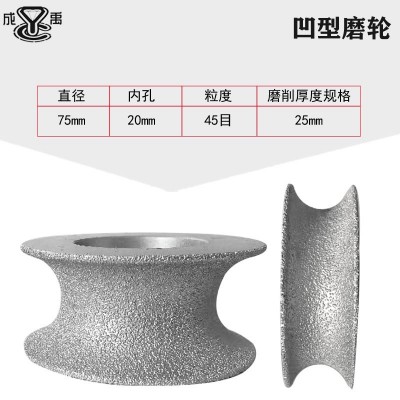 钎焊石材磨边轮平面半圆罗马金刚石磨边轮铸铁打磨工具厂家批发图5
