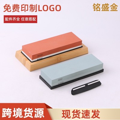 400/1000+3000/8000目双磨刀石套装带竹底座厨房双面磨刀石油石图3