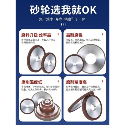 霸狼树脂金刚石平行砂轮磨盘磨床磨刀机平面超硬质合金钨钢砂轮片图2