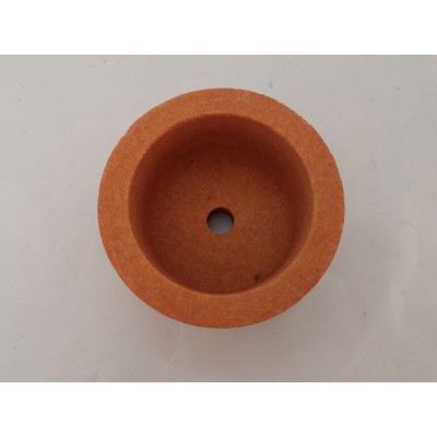 WA/38A75*40*10孔铁红色杯型砂轮 3寸杯型砂轮 海绵刀磨刀砂轮图2