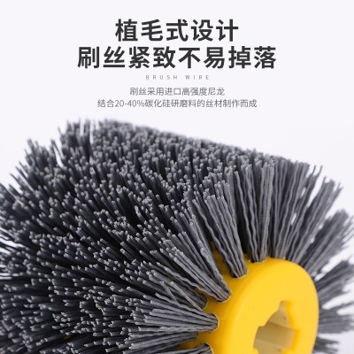 杠平刷磨料丝刷 打磨花头耐磨木工杆平抛光刷 金属除锈刷工业刷图3