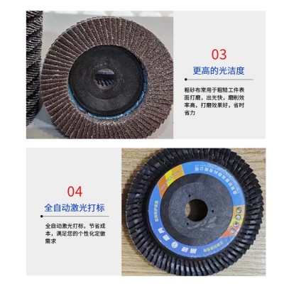 百叶轮百叶片90塑盖网盖加厚煅烧黑砂蓝砂红砂抛光片不锈钢打磨片图2