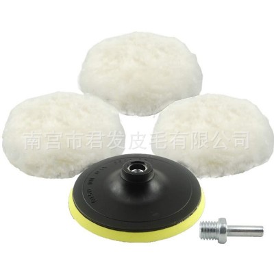 厂家供货汽车抛光垫5pcs仿羊毛垫套装用于漆面抛光养护羊毛抛光盘图3