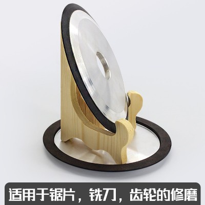 单斜边金刚石树脂砂轮 磨锯片齿轮合金斜口砂轮磨钨钢铣刀锯齿4M1图2