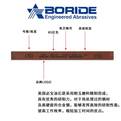 BORIDE美国必宝油石省模抛光油石条AO白色/AS红色规格齐全1/8*1/4图4